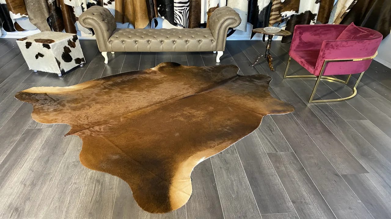 Fiesta Leather Art Hakiki Deri Dana Postu Mix Kahve 220 x 230 - 1