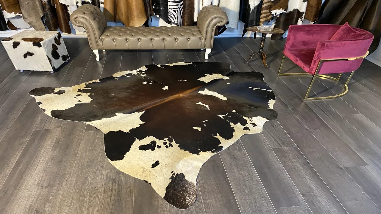 Fiesta Leather Art Hakiki Deri Dana Postu Kahve - Beyaz 215 x 225 - 1