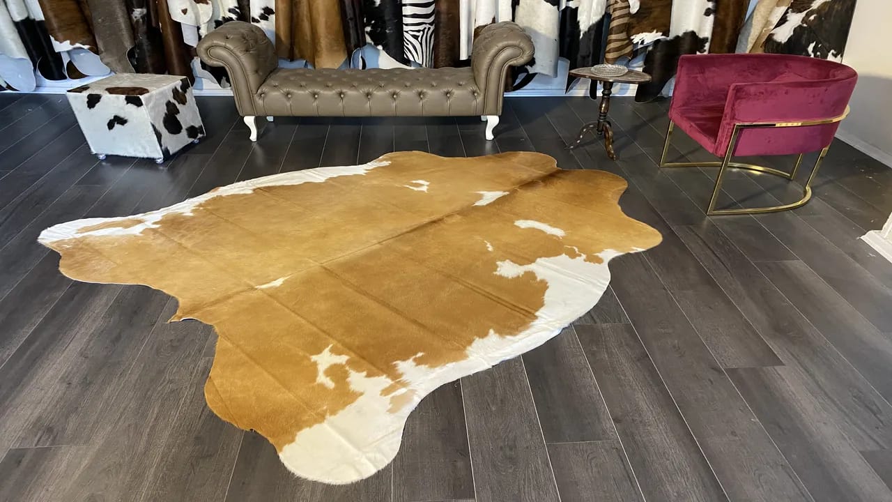 Fiesta Leather Art Hakiki Deri Dana Postu Kahve - Beyaz 205 x 240 - 1