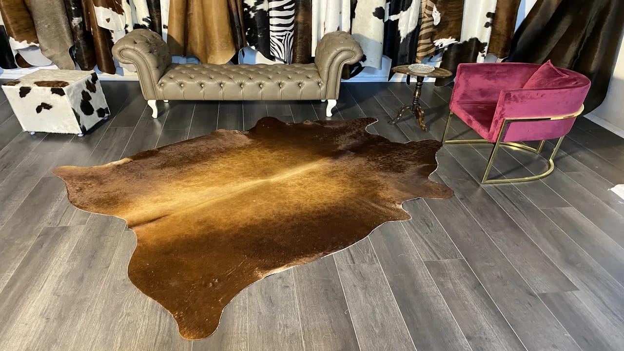 Fiesta Leather Art Hakiki Deri Dana Postu Kahve 180 x 235 - 1