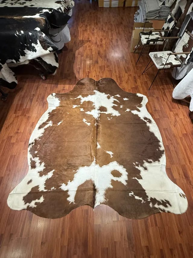 Fiesta Leather Art Hakiki Deri Dana Postu KAHVE BEYAZ 200 x 240 - 1