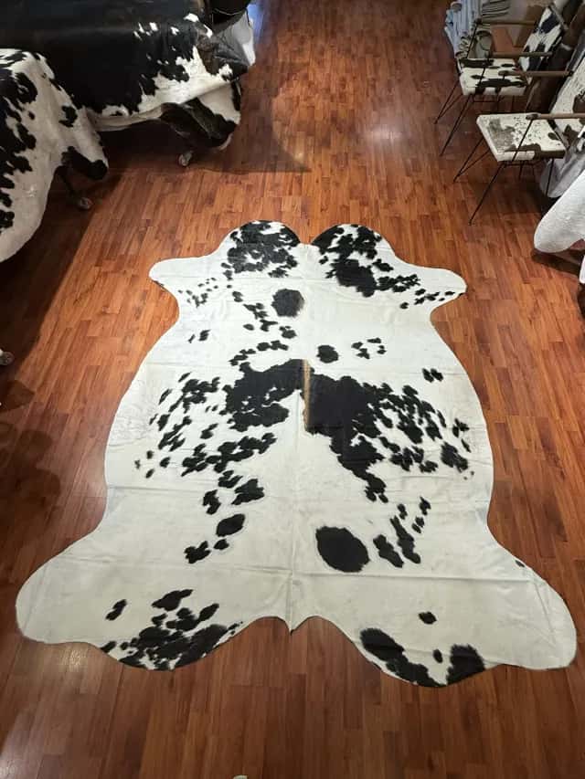 Fiesta Leather Art Hakiki Deri Dana Postu SİYAH BEYAZ 205 x 245