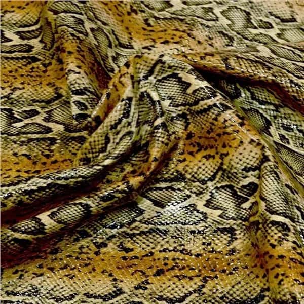 Paris Snake Renkli Yılan Baskılı Hakiki Deri Kahverengi
