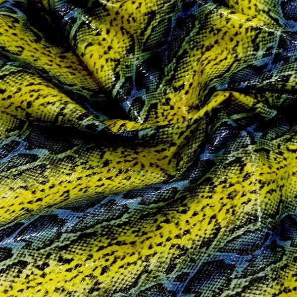 Paris Snake Renkli Yılan Baskılı Hakiki Deri Sarı - 1