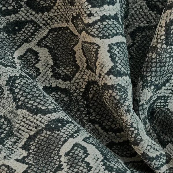 Python Classica Klasik Piton Baskılı Hakiki Deri Siyah - 1
