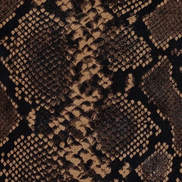 Suede Snake Yılan Baskılı Süet Hakiki Deri Natürel - 1