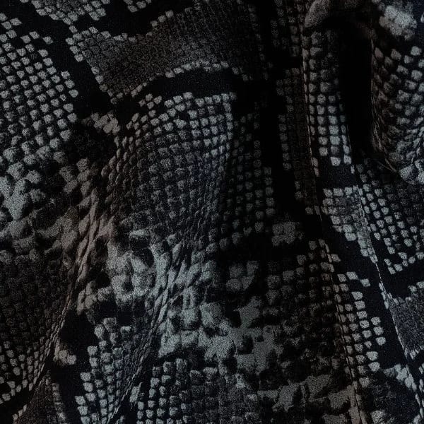 Suede Snake Yılan Baskılı Süet Hakiki Deri Gri - 1