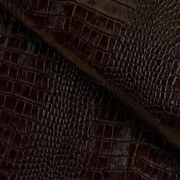 Aligro Alligator Desenli Hakiki Deri Kahverengi - 1