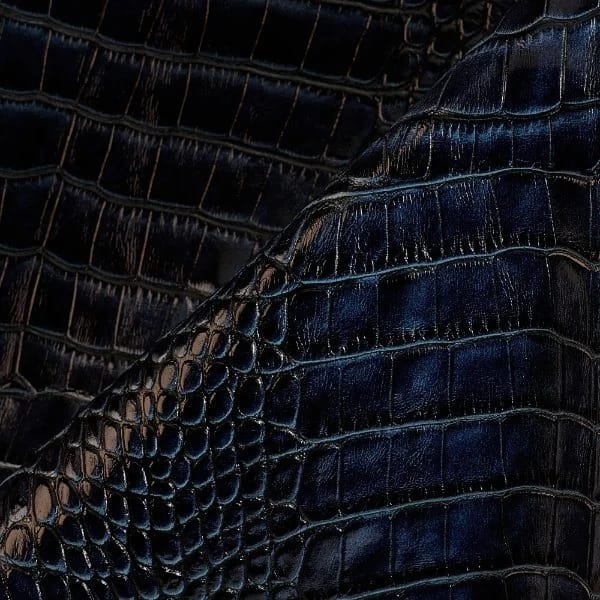 Aligro Alligator Desenli Hakiki Deri Lacivert - 1