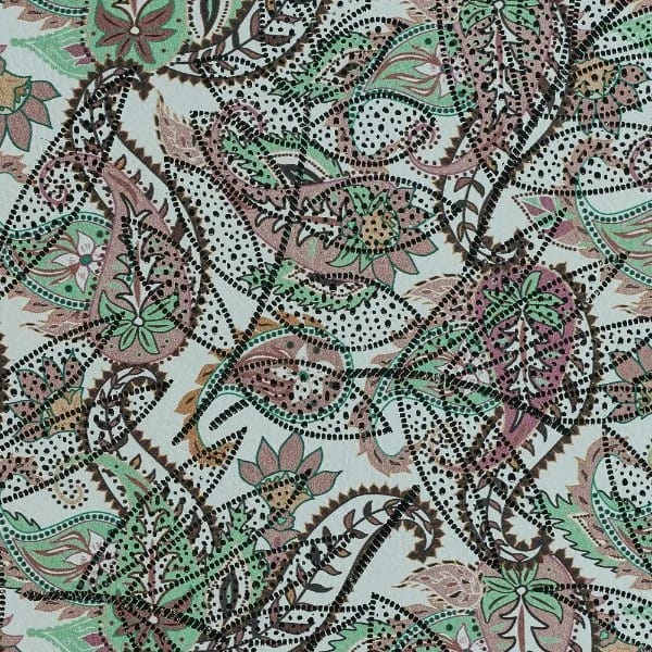 Bohemion Şal Desenli Baskılı Hakiki Deri Pembe - 1