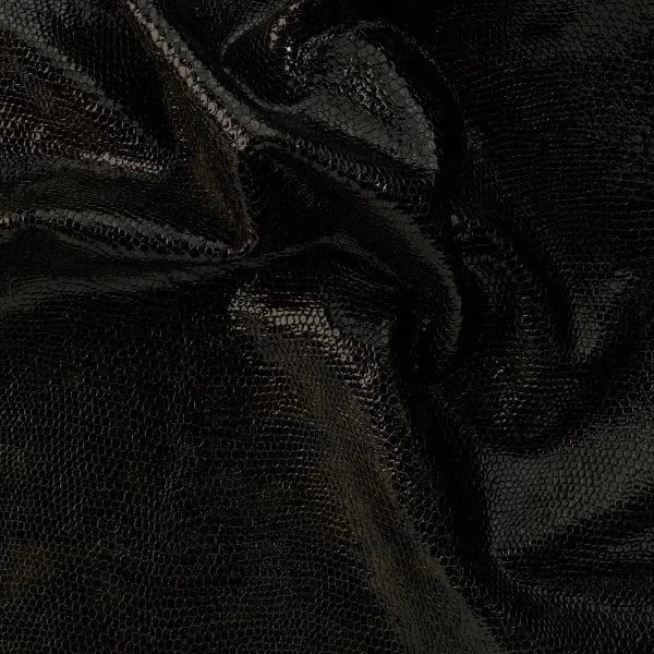 Dragon Metalik Pul Desenli Hakiki Deri Siyah - 1
