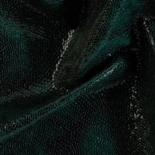 Dragon Metalik Pul Desenli Hakiki Deri Zümrüt Yeşili - 1
