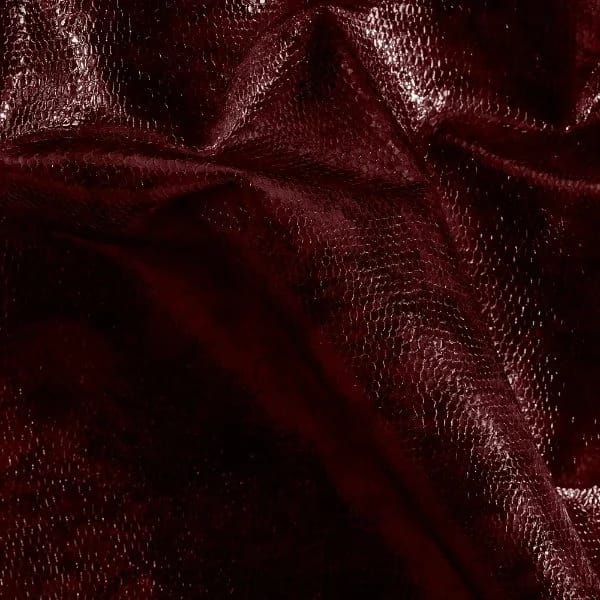 Dragon Metalik Pul Desenli Hakiki Deri Bordo - 1
