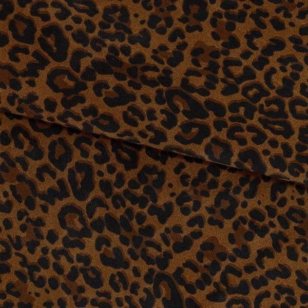 Savana Leopar Desenli Baskılı Hakiki Deri Açık Kahve - 1