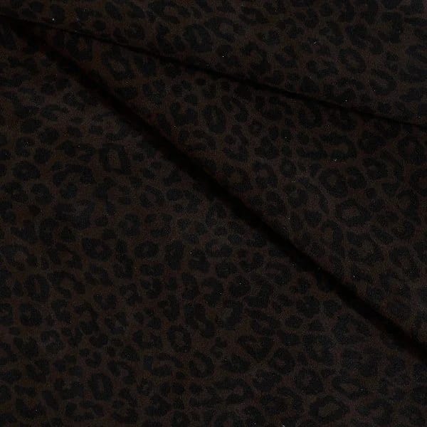 Savana Leopar Desenli Baskılı Hakiki Deri Kahverengi - 1