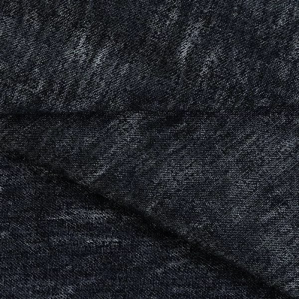 Jeans Yıkanmış Denim Efektli Hakiki Deri Siyah - 1