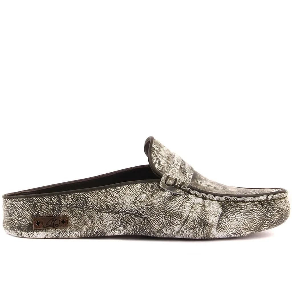 Sail Lakers - Haki, Beyaz Renk Deri Baskılı Kadın Ev Terliği 109-557-X - 1