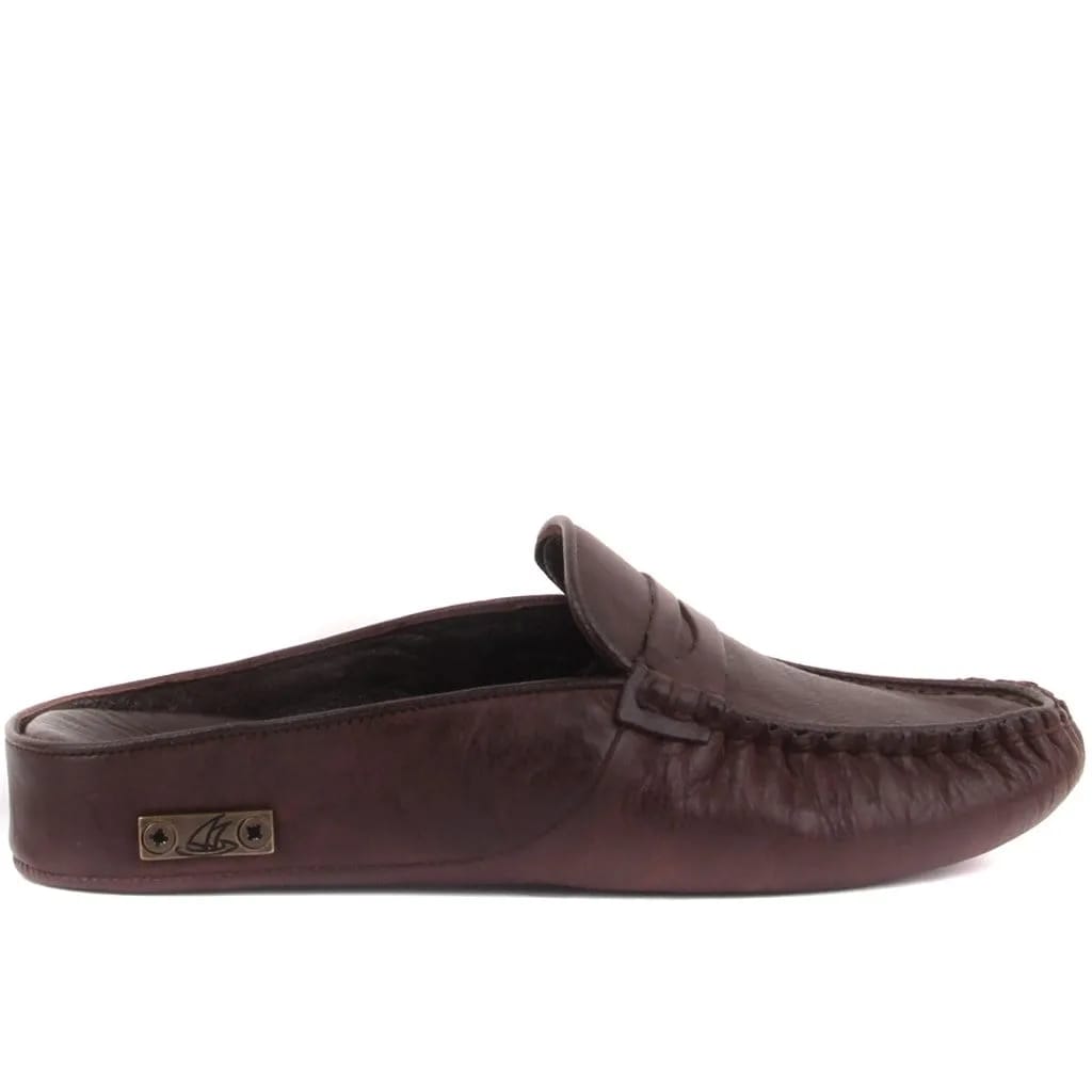 Sail Lakers - Kahverengi Deri Kadın Ev Terliği 109-560-B - 1