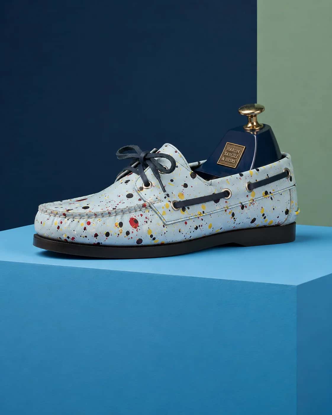 MARBLE RAINBOW HAND-PAINTED ARTISTIC LEATHER LOAFER